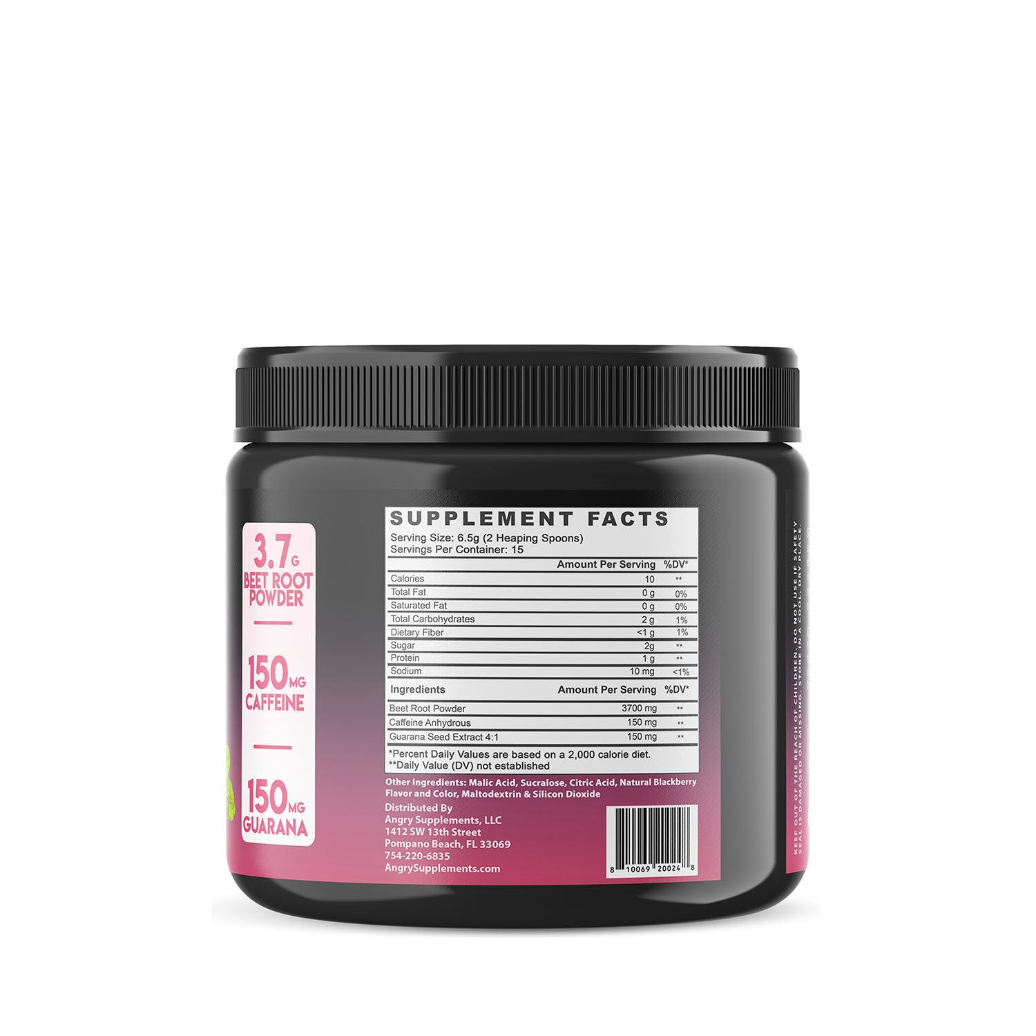 Angry Supplements Monster Girl Pre Workout Supplement Facts